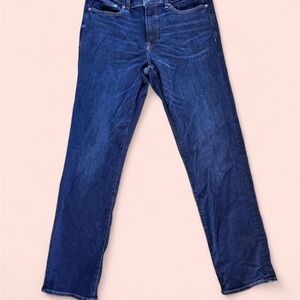 Men’s express dark blue jeans straight leg stretch 32x34